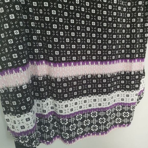 𝅺RICKI'S Black White Purple Tank Top Blouse Medium - Picture 4 of 8